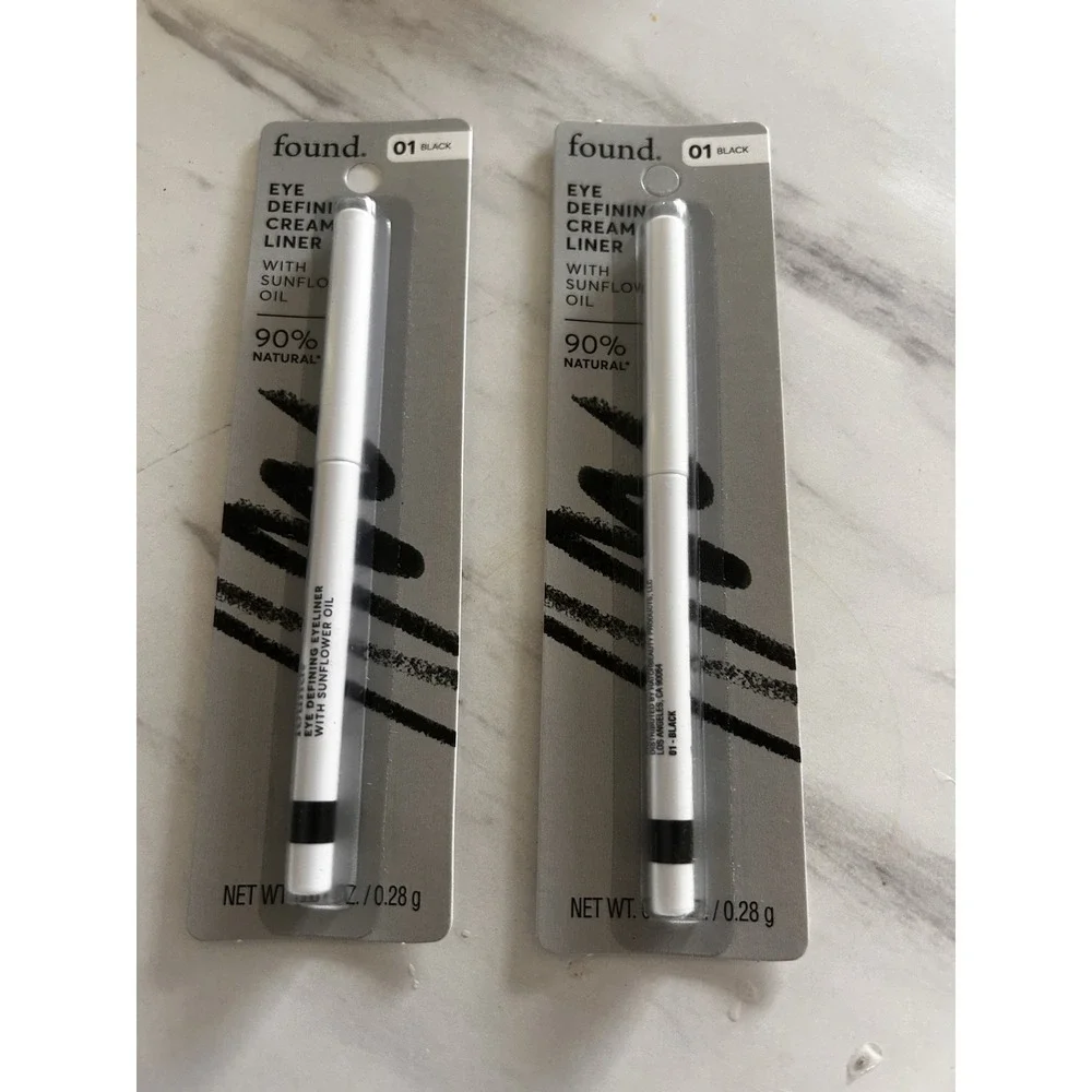 Found Eye Defining Cream Liner with Sunflower Oil Black 01 90% Natural Lot of 2